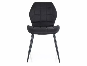 SCAUN DINING JAKE, NEGRU 19/NEGRU MAT, TAPITERIE DIN STOFA SI PICIOARE DIN METAL, STIL MODERN - Img 2