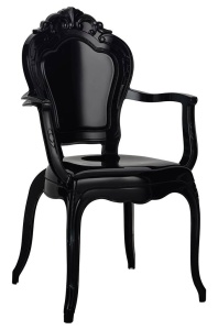 SCAUN DINING KING ARM, NEGRU, DIN POLICARBONAT, STIL MODERN