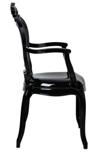 SCAUN DINING KING ARM, NEGRU, DIN POLICARBONAT, STIL MODERN - Img 3