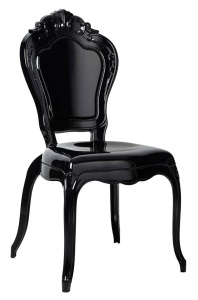 SCAUN DINING KING, NEGRU, DIN POLICARBONAT, STIL MODERN