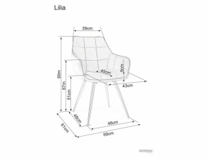 SCAUN DINING LILIA, GRI BLUVEL 14/NEGRU MAT, TAPITERIE DIN CATIFEA SI PICIOARE DIN METAL, STIL MODERN - Img 2
