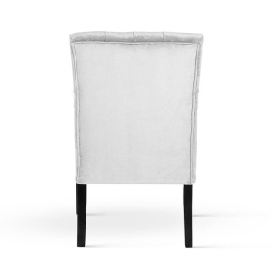 SCAUN DINING MATLASAT GALA,CU BRATE, GRI/NEGRU, TAPITERIE DIN CATIFEA SI PICIOARE DIN LEMN, STIL MODERN, ATR - Img 5