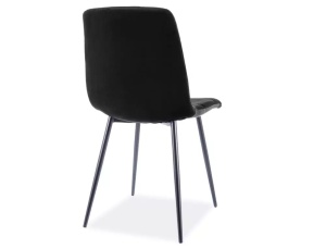 SCAUN DINING MILA, NEGRU BLUVEL 19/NEGRU MAT, TAPITERIE DIN CATIFEA SI PICIOARE DIN METAL, STIL MODERN - Img 2