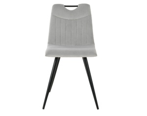 SCAUN DINING ORFE, GRI DESCHIS BLUVEL 03/NEGRU MAT, TAPITERIE DIN CATIFEA SI PICIOARE DIN METAL, STIL MODERN - Img 2