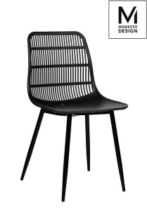 SCAUN DINING/TERASA BASKET, NEGRU, DIN POLIPROPILENA SI METAL, STIL MODERN