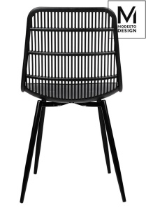 SCAUN DINING/TERASA BASKET, NEGRU, DIN POLIPROPILENA SI METAL, STIL MODERN - Img 3