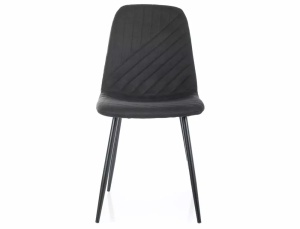 SCAUN DINING TWIST, NEGRU 19/NEGRU MAT, TAPITERIE DIN STOFA SI PICIOARE DIN METAL, STIL MODERN - Img 2