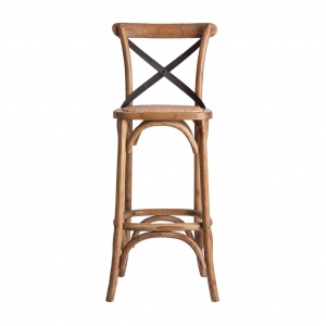 SCAUN LANDES REF. 27035, CULOARE NATURALA, STIL VINTAGE, DIN LEMN DE PIN RECICLAT SI RATAN, VIC - Img 2