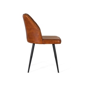 SCAUN LIVING ELEGANT, ARTIM 1757, DIN METAL, LEMN SI PIELE, MARO/NEGRU, ARTIM GROUP SELECTION - Img 3