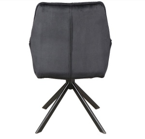 SCAUN PIVOTANT BOOGIE II, NEGRU BLUVEL 19/NEGRU MAT, TAPITERIE DIN CATIFEA SI PICIOARE DIN METAL, STIL MODERN - Img 2