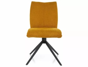 SCAUN PIVOTANT COCO I, CURRY 66/NEGRU MAT, TAPITERIE DIN STOFA VARDO SI PICIOARE DIN METAL, STIL MODERN - Img 2