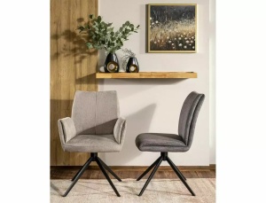 SCAUN PIVOTANT COCO I, GRI 11/NEGRU MAT, TAPITERIE DIN STOFA VARDO SI PICIOARE DIN METAL, STIL MODERN - Img 4
