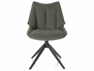 SCAUN PIVOTANT CODA, OLIVE 74/NEGRU MAT, TAPITERIE DIN STOFA VARDO SI PICIOARE DIN METAL, STIL MODERN - Img 2