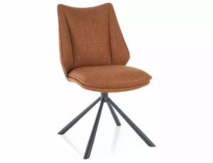 SCAUN PIVOTANT KENZIE, SCORTISOARA 42/NEGRU MAT, TAPITERIE DIN STOFA BJORN SI PICIOARE DIN METAL, STIL MODERN - Img 1