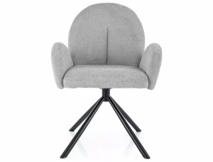 SCAUN PIVOTANT PLANET, GRI 06/NEGRU MAT, TAPITERIE DIN STOFA RAVEN SI PICIOARE DIN METAL, STIL MODERN - Img 2