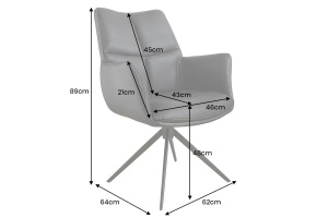 SCAUN ROTATIV, PAPILLON, METAL SI PIELE DE CULOARE MARO, ARTIM GROUP SELECTION - Img 7