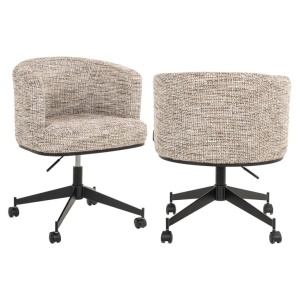 SCAUN ROTATIV ROCHENNE, CU ROTI, TRENDY NATURE 01, S4758, CONFECTIONAT DIN 100% POLIESTER, SPUMA, PLASTIC SI METAL, RICHMOND INTERIORS