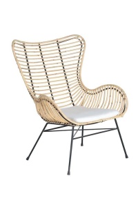 SCAUN VICTORIA 5652, MARO/NEGRU, DIN RATAN SI METAL, STIL MODERN G&C
