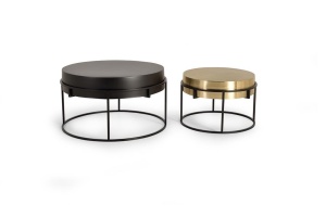 SET 2 MASUTE DE CAFEA 1187, AURIU/NEGRU, METAL, STIL MODERN G&C