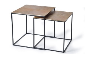 SET 2 MASUTE DE CAFEA NIDO 1023, MARO BRONZ/NEGRE, METAL, STIL VINTAGE G&C