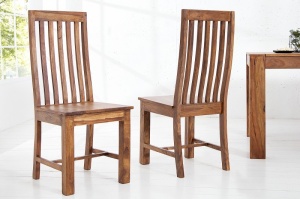 SET 2 SCAUNE DIN LEMN MASIV MAKASSAR 17763 - DESIGN VINTAGE
