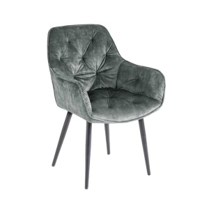 SET 2 SCAUNE DINING DIN CATIFEA, MILANO, CATIFEA SI SUPORT DIN METAL, VERDE, ARTIM GROUP