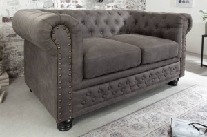 SOFA CHESTERFIELD II 150CM, 2 LOCURI, GRI ANTICHIZAT, ARTIM GROUP SELECTION - Img 2