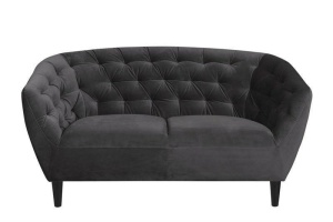 SOFA CONFORTABILA, RIA 2 GRI INCHIS, CU TAPITERIE DIN TEXTIL SI LEMN, STIL SCANDINAV B2