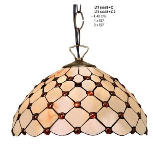 STOC! PENDUL DEOSEBIT TIFFANY, COD LT16668+C1, DIN METAL SI STICLA