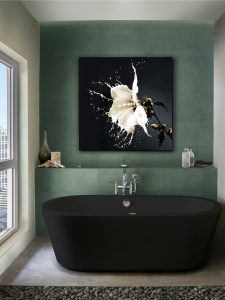 TABLOU DECORATIV SPLASH, 100x100 CM, DIN STICLA SECURIZATA, STIL MODERN