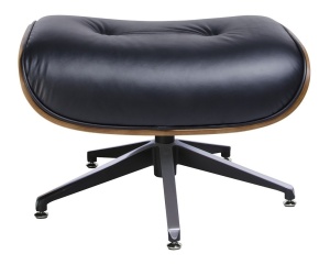 TABURET-SUPORT PENTRU PICIOARE DIN PIELE NATURALA NEGRU LOUNGE STIL MODERN B2