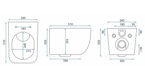 VAS DE TOALETA SUSPENDAT REA MARTIN SLIM RIMLESS DUROPLAST, ALB, DIN CERAMICA, CALITATE SUPERIOARA - Img 7