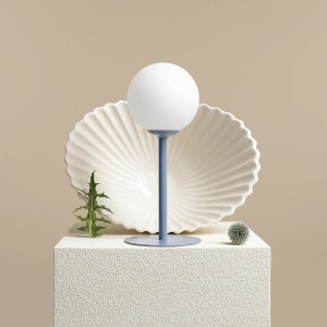 VEIOZA PINNE, 35 CM, ALBASTRA, DIN STICLA SI METAL, STIL MODERN - Img 4