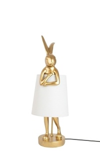VEIOZA RABBIT 50, AURIU/ALB, CONFECTIONATA DIN METAL SI POLIRASINA, STIL MODERN - Img 3