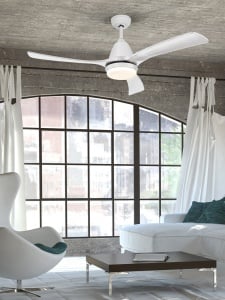 VENTILATOR ASPAS, CU TELECOMANDA, 45/55 CM, ALB/OPAL, DIN METAL, LEMN SI STICLA, STIL MODERN