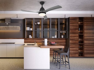 VENTILATOR ASPAS, CU TELECOMANDA, 45/55 CM, NEGRU/GRI/OPAL, DIN METAL, LEMN SI STICLA, STIL MODERN