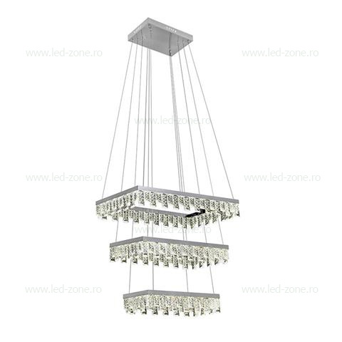 Lustra LED 96W 3 Segmente Model Cristal PANDORA