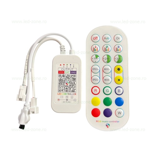 Controller Banda LED Digitala 24 Taste IR Bluetooth Muzical