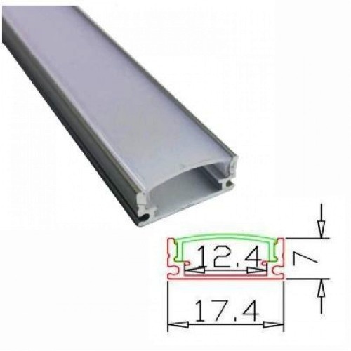 Profil Aluminiu Aplicat Dispersor Mat 2M 12.4MM