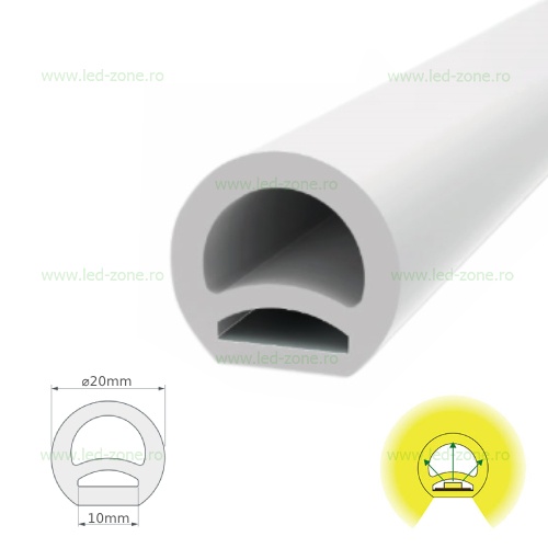 Profil Flexibil Aplicat Silicon Mat Rotund D-20mm