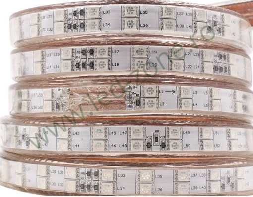 Banda LED 5050 96 SMD/ML RGB 220V Lupa 2 Randuri