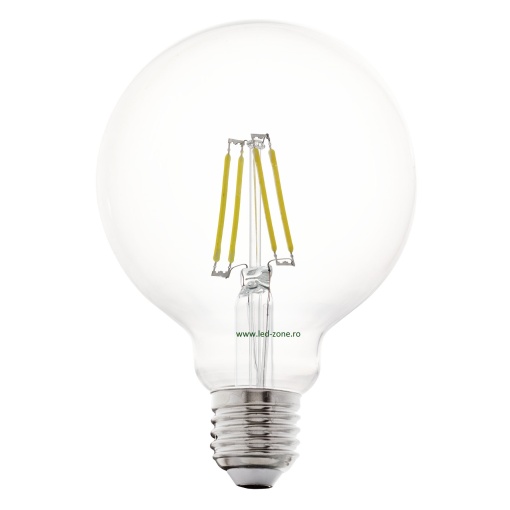 Bec LED E27 4W Filament Glob Clar G95
