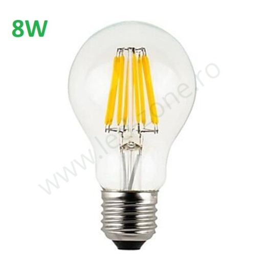 Bec LED E27 8W Filament Glob Clar A60