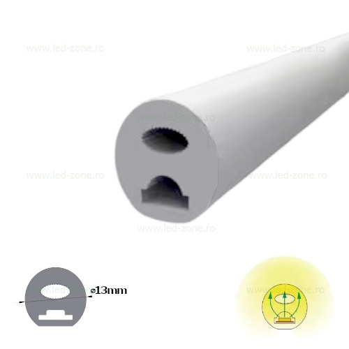 Profil Flexibil Aplicat Silicon Mat Rotund D-13mm