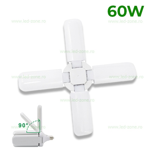 Bec LED E27 60W Pliabil 4 Segmente