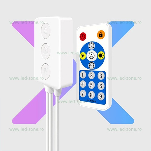 Controller Banda LED Digitala 16 Taste IR Bluetooth Muzical