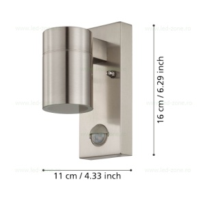 Aplica LED 3W Exterior cu Senzor RIGA 5 Argintie - Img 6