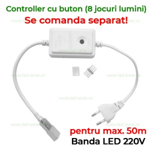 Banda LED 2835 90 SMD/ML Furtun Silicon 220V Multicolor - Img 3