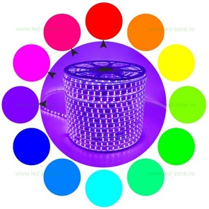 Banda LED 5050 120 SMD/ML RGB 220V Lupa Rola 50m - Img 3