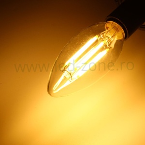 Bec LED E14 6W Filament Lumanare Clar - Img 4